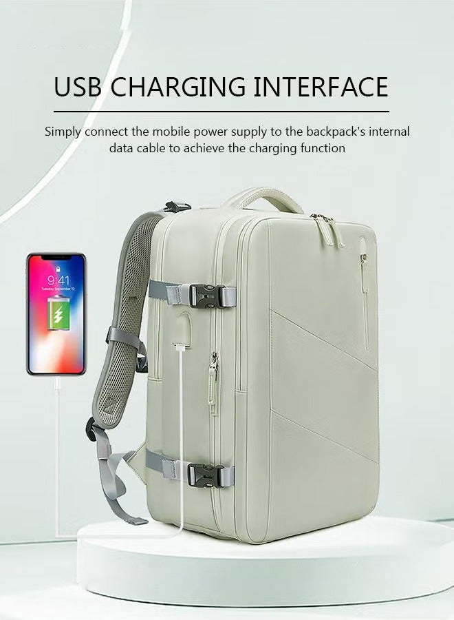 Canway Large Travel Backpack Carry On Backpack Expandable Airline Airplane Approved Weekender Backpack Hiking Backpack Laptop Backpack with USB Charging Port Waterproof Backpack - Image 2