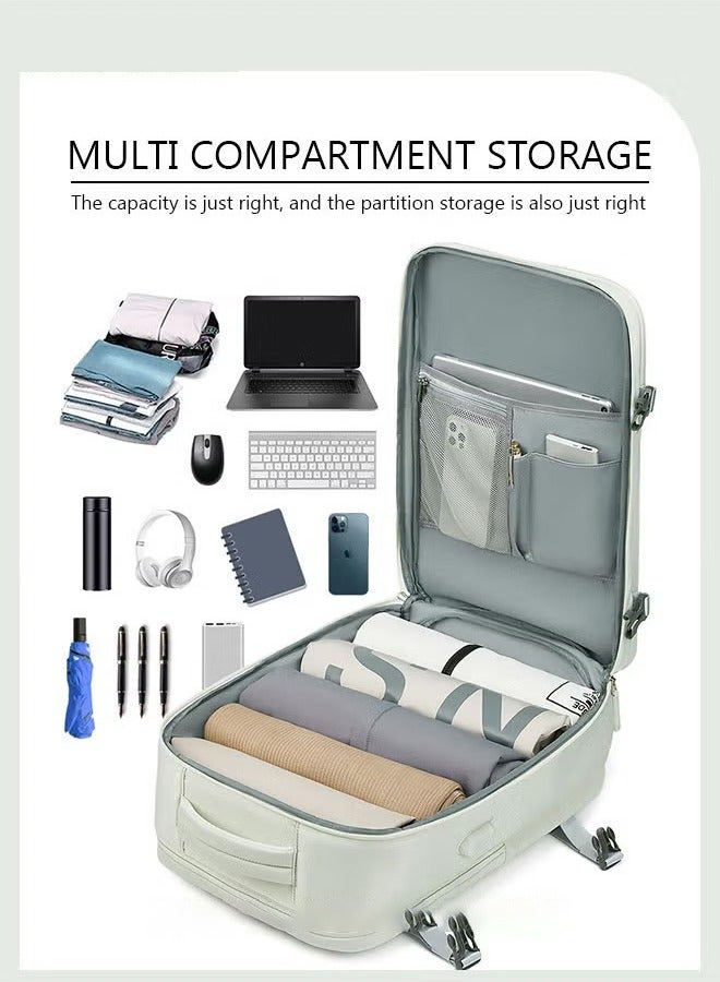 Canway Large Travel Backpack Carry On Backpack Expandable Airline Airplane Approved Weekender Backpack Hiking Backpack Laptop Backpack with USB Charging Port Waterproof Backpack - Image 3