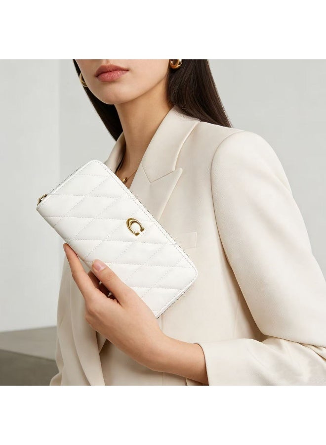 coachoutlet Women's long leather wallet card holder, elegant clutch for women, classic style - Image 2