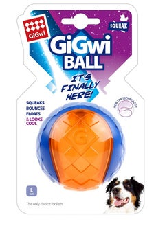 GIGWI Squeaky Dog Ball For Fetch & Play, High Bounce, Floats, Durable Non-Toxic Rubber Balls For Dogs, Gentle On Teeth & Gums, Dog Toy For Medium To Large Breeds, Orange, Large  - Image 1