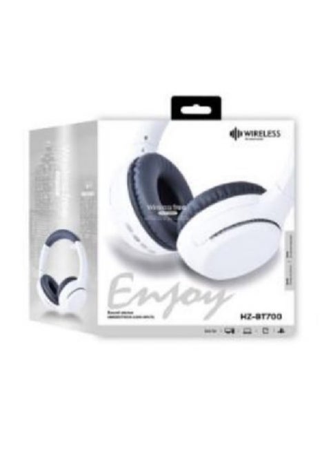 HZ-BT700 Wireless Bluetooth Headset - Microphone - FM Radio - Card Slots - Folding Compatible - Noise cancellation - suitable for gaming and calls - for Mobile and Computer/White