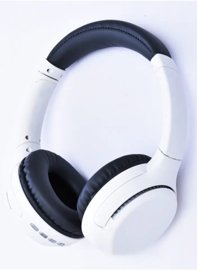 HZ-BT700 Wireless Bluetooth Headset - Microphone - FM Radio - Card Slots - Folding Compatible - Noise cancellation - suitable for gaming and calls - for Mobile and Computer/White