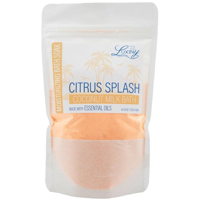 Luxiny Vegan Milk Bath Soak Made with Moisturizing Coconut Milk Powder  Essential Oil  & Sweet Almond Oil for Bath Bomb Dust Soothing Fizz & Relaxing Soak  8 oz. (Citrus Splash) - Image 1