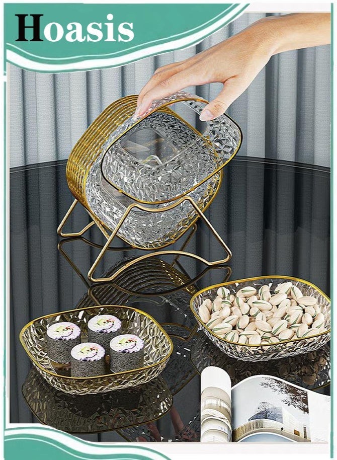 ح واحة طقم من 8 أطباق تقديم متعددة الاستخدام مع قاعدة – مثالي للمكسرات والفواكه والحلويات والعظام والطعام - Image 1