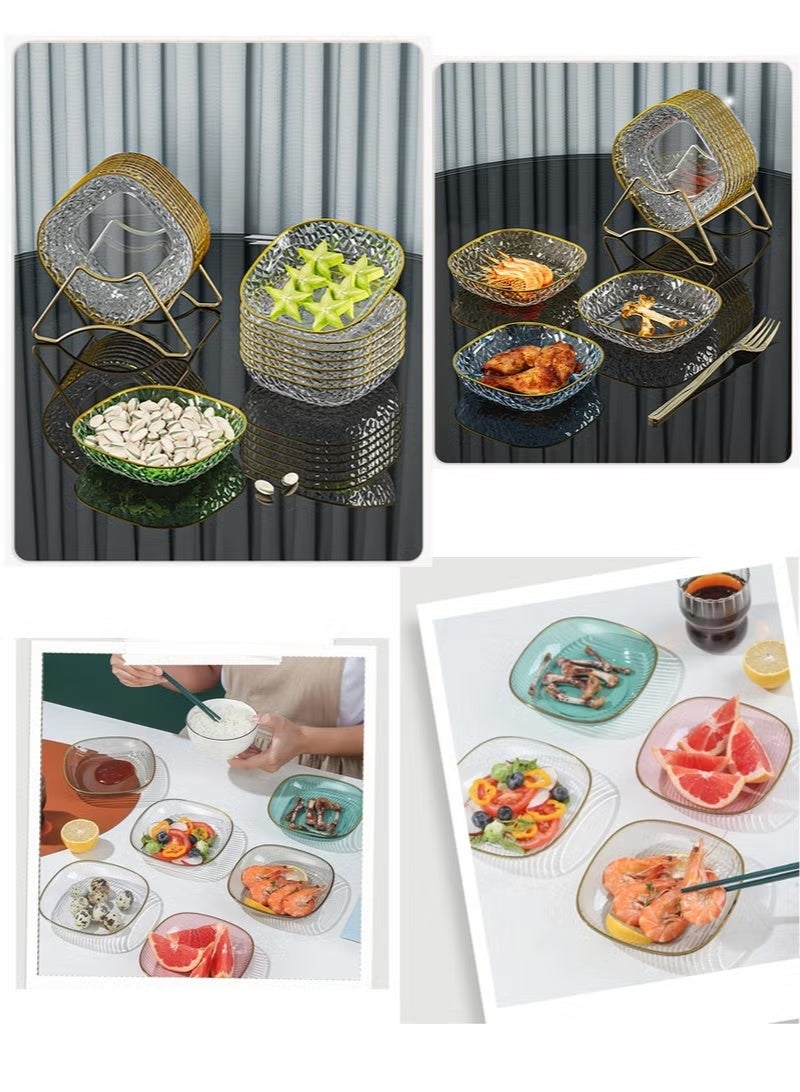 ح واحة طقم من 8 أطباق تقديم متعددة الاستخدام مع قاعدة – مثالي للمكسرات والفواكه والحلويات والعظام والطعام - Image 5