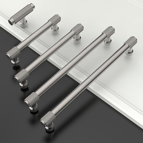 Coinkoly 10 Pack 75192mm Brushed Satin Nickel Cabinet Pulls Knurled Kitchen Cabinet Handles Drawer Pulls Cupboard Hardware for Cabinets - Image 3