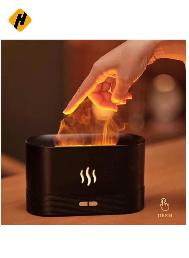 Essential Oil Diffuser with Flame Light, 180mL Aromatherapy Mist Humidifier, Quiet Aroma Air Diffusers with Auto Shut-Off Protection