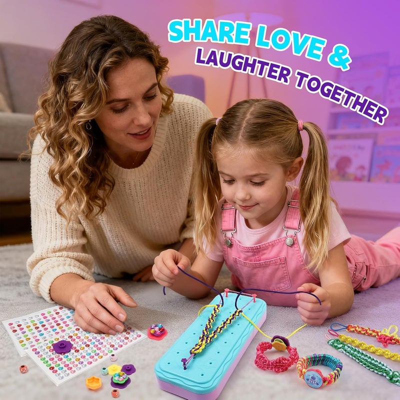 DDAI Birthday Gift Friendship Bracelet Kit for Girls Age 8-12 – Arts and Crafts Kits - Gem-Decorated DIY Craft Set with Threads & Beads – Ideal Holiday Present for Kids Age 7 9 10 11 Years Olds Toys - Image 3