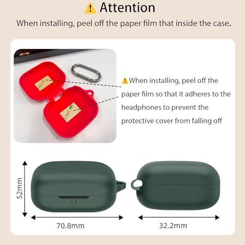 USTIYA Case for Motorola Moto Buds/Buds+ Wireless Headphones Protection Cover Full-Body Soft Silicone with Keychain Headphone Accessories Funda Carcasa (Black) - Image 4
