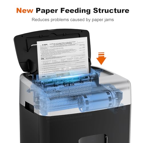 Bonsaii Paper Shredder for Office, 120-Sheet Autofeed Heavy Duty Shredder for Home Office Use, 30 Minutes/Micro Cut/P-4 High Security Level/6 Gallon Large Bin - Image 5