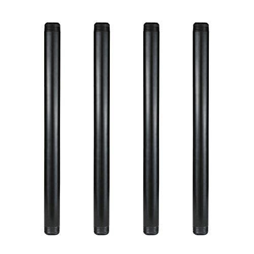 GeilSpace 1" × 16" Pre-Cut Black Metal Pipe, Industrial Steel Fits Standard One Inch Black Threaded Pipes and Fittings - Vintage DIY Industrial Shelving (1" × 16") - Image 1