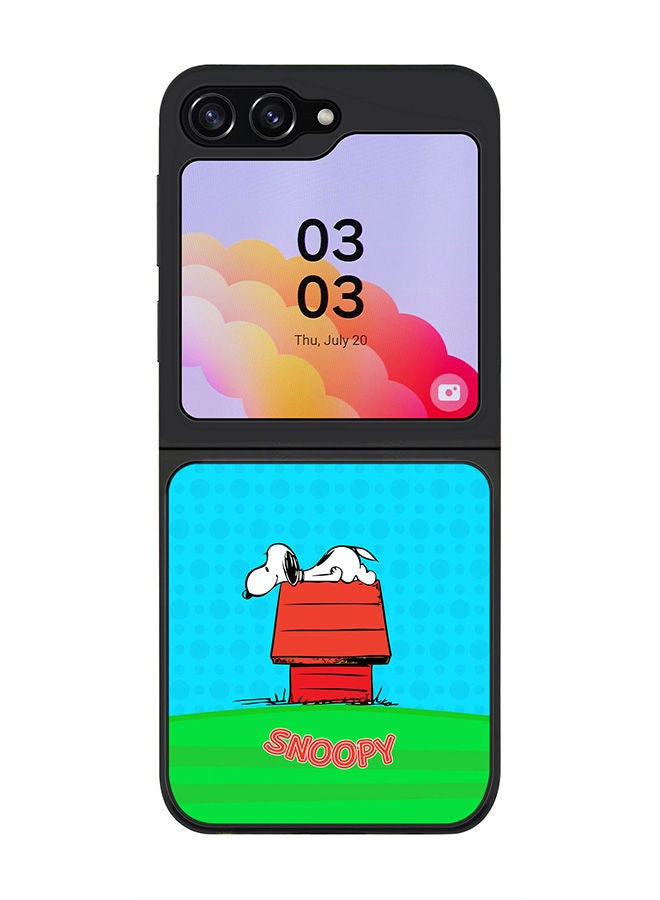 Stylizedd Rugged Black edge case for Samsung Galaxy Z Flip5, Slim fit Soft Case Flexible Rubber Edges Anti Drop TPU Gel Thin Cover -  Snoopy 2 - Image 1