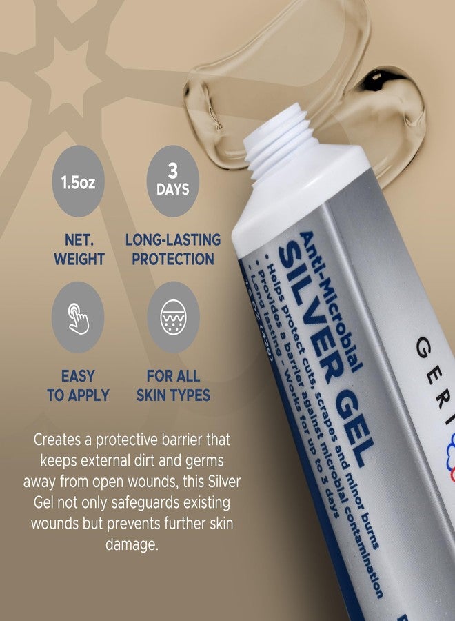 GeriCare Antimicrobial Silver Gel By GeriCare| Wound Care Cream For Cuts Scrapes Minor Burns| Natural Topical Skin Healing Ointment| 55PPM Colloidal Silver Gel For Wound Dressing |Long-Lasting Protection|1.5oz - Image 4