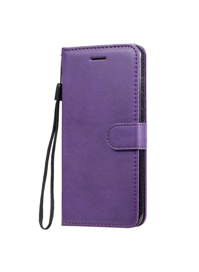 HuHa Case Cover For Huawei Honor Play 4T Pro Solid Color Horizontal Flip Protective Leather Case with Holder & Card Slots & Wallet & Lanyard(Purple) - Image 2