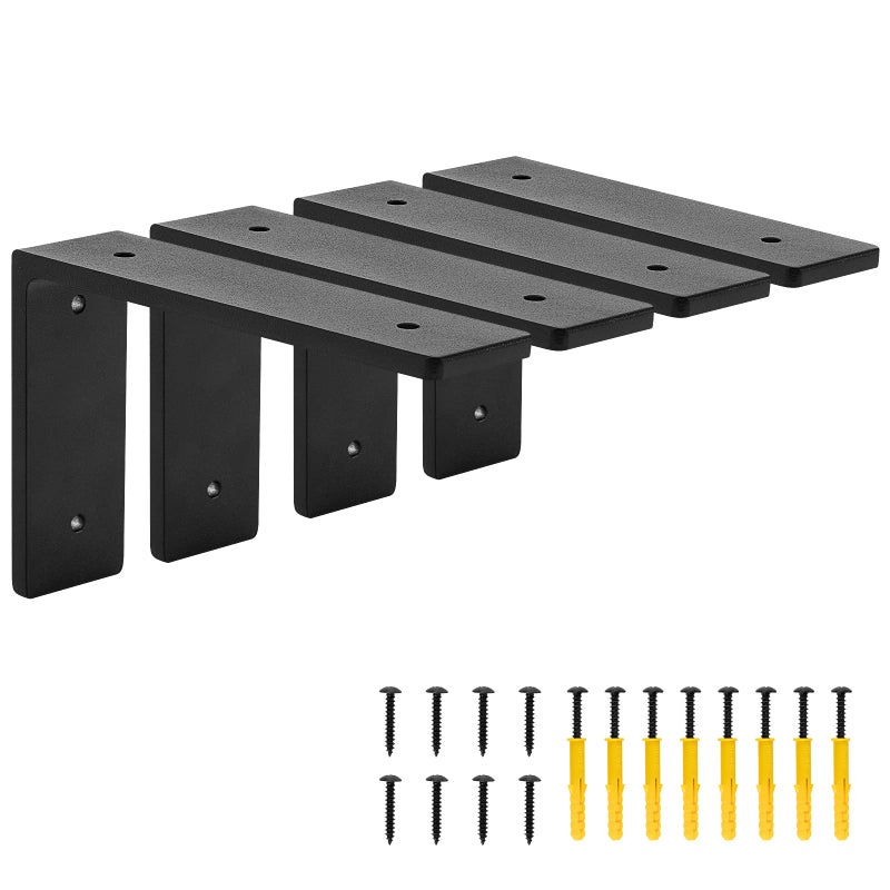 PICESA 6x 4Shelf BracketsL Shelf Brackets diecast Formation Vertical Angle Premium Alloy Metal Heavy Duty Shelf Bracket high Strength Mounting Hardware Included Corner Brace JointPack of 4
