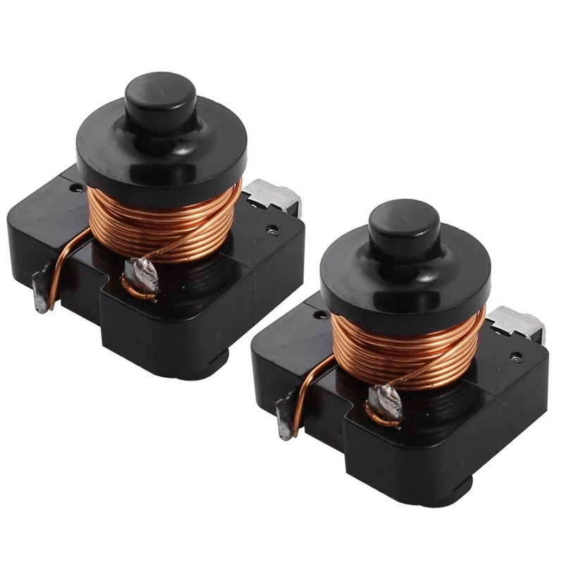 sourcingmap uxcell 2Pcs Coil Compressor Relay Start Relay for 1/3HP Refrigerator Black - Image 1
