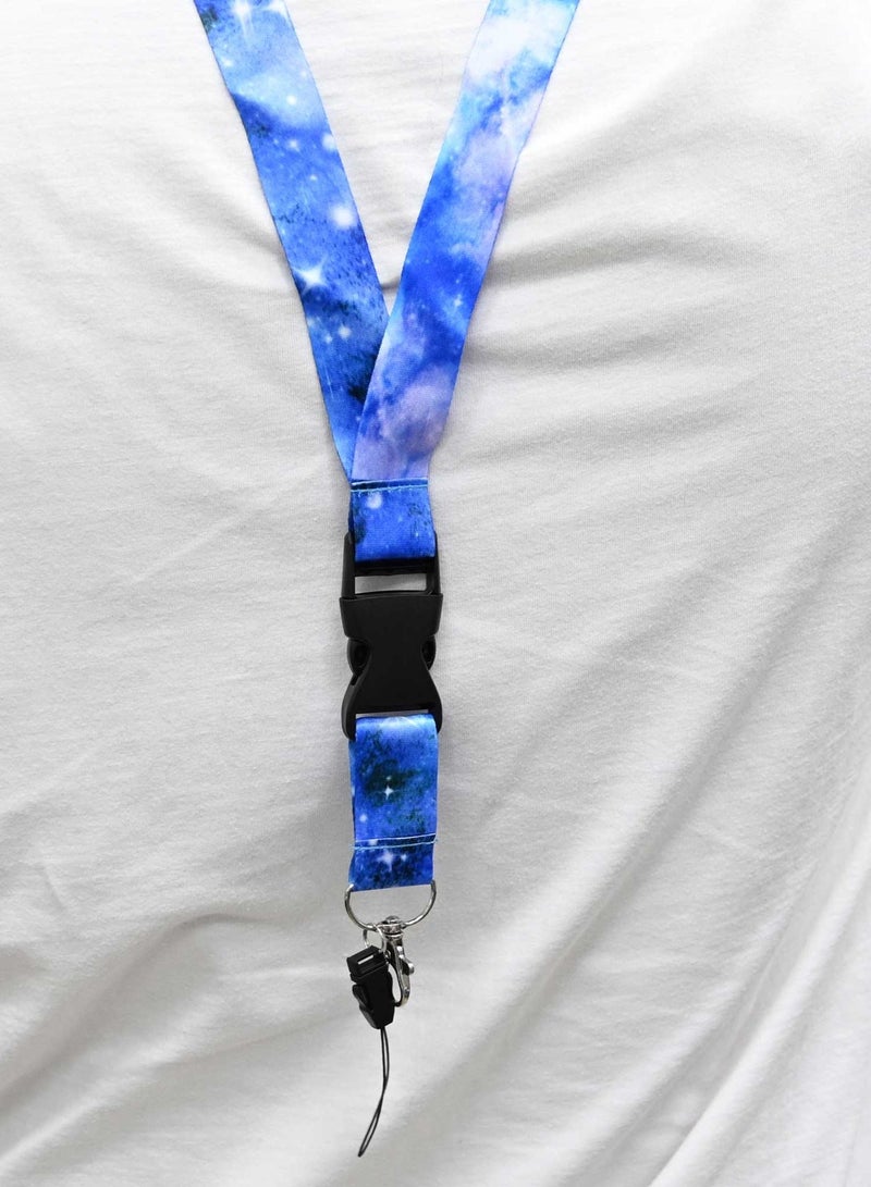 FIS Bag of 10 Fancy Lanyard With Metal Hook Width:2.5CM, Length:90CM Blue Colour -FSNAF5 - Image 5