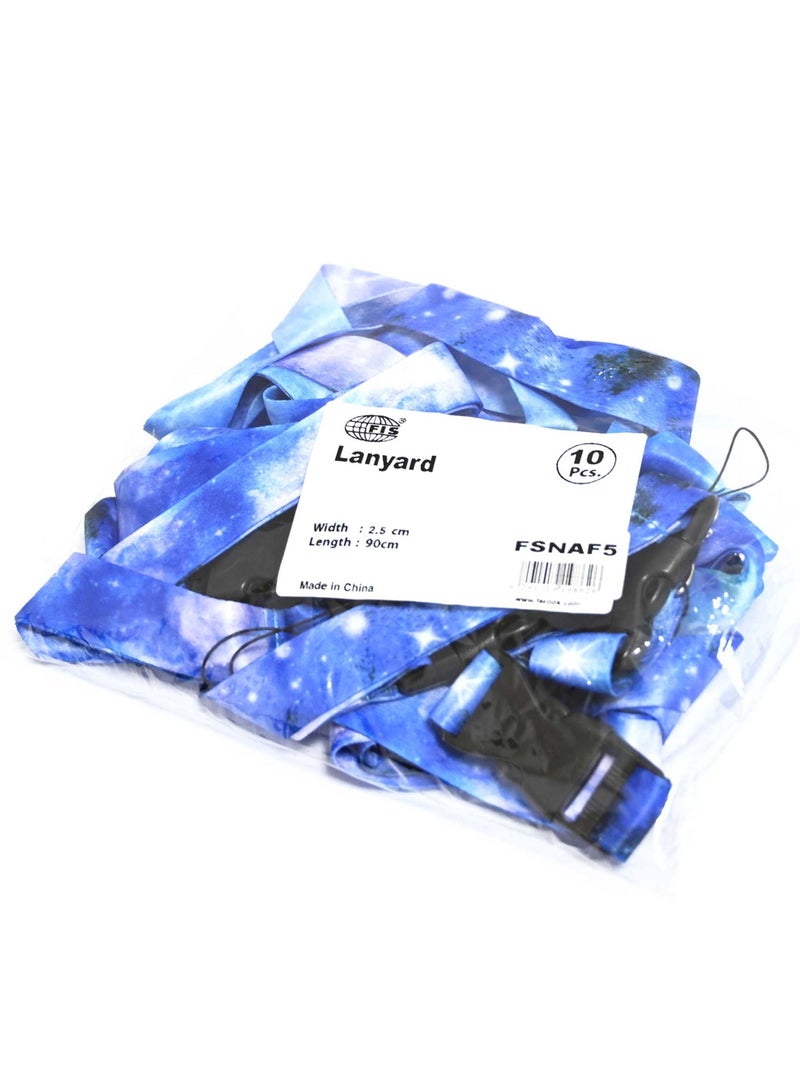 FIS Bag of 10 Fancy Lanyard With Metal Hook Width:2.5CM, Length:90CM Blue Colour -FSNAF5 - Image 4