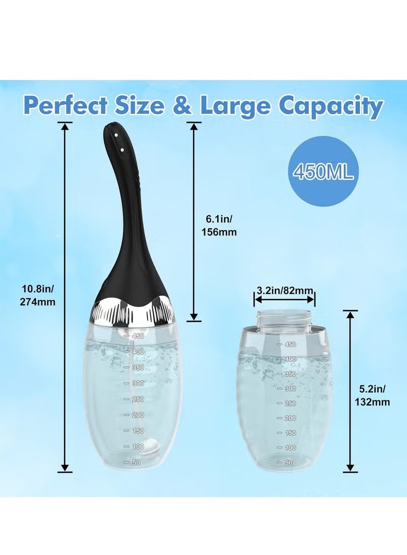 WALALLA Portable Electric Enema Kit - 3-Speed Silicone Douche with Anti-Backflow | 450ml Reusable Colon Cleanser for Men & Women (Medical-Grade, Easy Cleaning) - Image 5