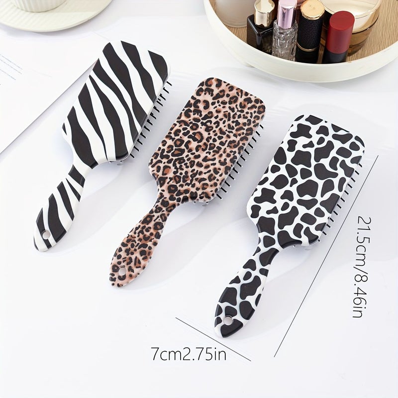 1 Airbag Comb Women Animal Texture Large Board Anti Static Student Hair Massage Head Cushion Leopard - Image 4