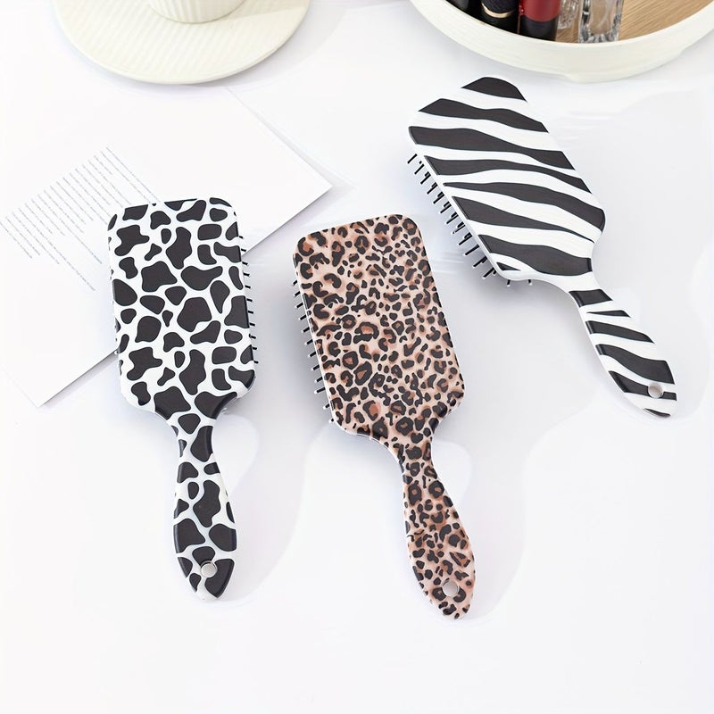 1 Airbag Comb Women Animal Texture Large Board Anti Static Student Hair Massage Head Cushion Leopard - Image 1