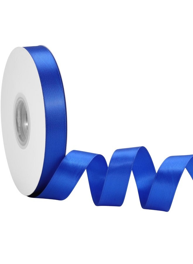 Rokateam Royal Blue Satin Ribbon 1 Inch x 50 Yards – Double Faced Ribbon for Boy Gift Wrap, Graduation & Decorations - Image 1