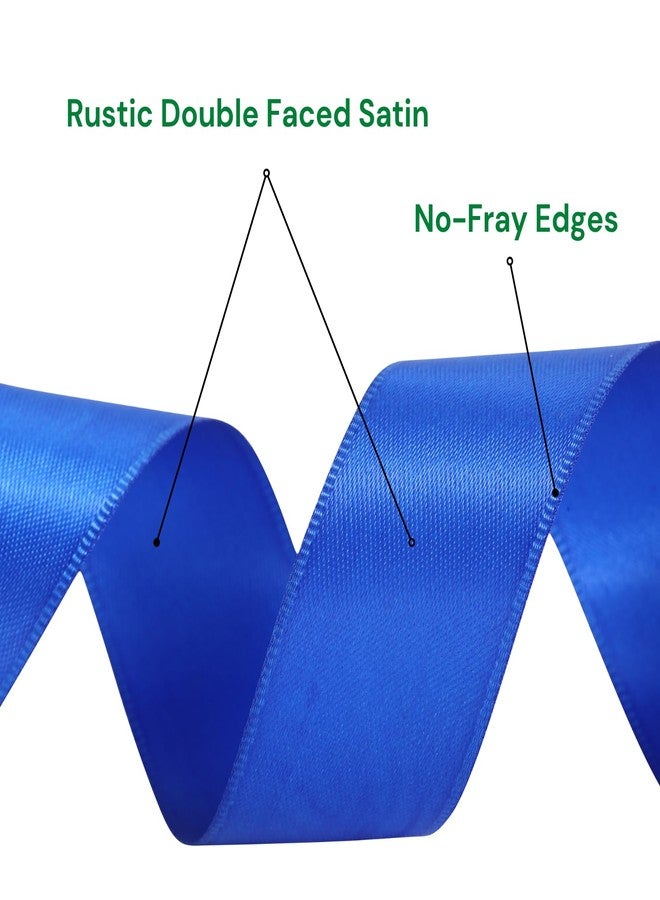 Rokateam Royal Blue Satin Ribbon 1 Inch x 50 Yards – Double Faced Ribbon for Boy Gift Wrap, Graduation & Decorations - Image 4