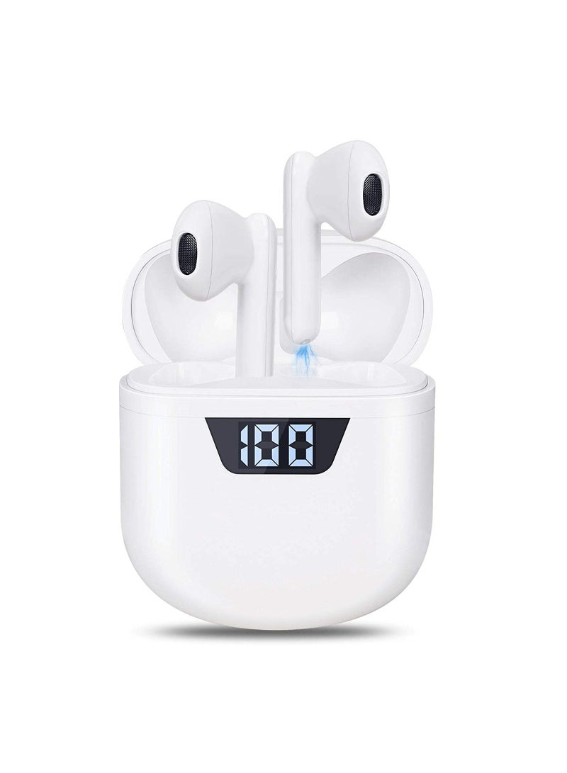 Wireless Earbuds Bluetooth 5.2 Hi-Fi Stereo earpods [LED Display Charging case/USB-C Quick Charge] Waterproof Smart Noise Reduction Built-in Microphone for iPhone/Android/Air-pods - Image 1