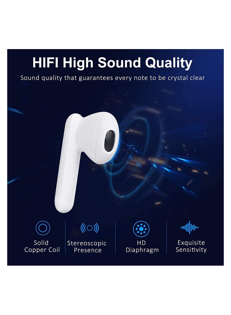 Wireless Earbuds Bluetooth 5.2 Hi-Fi Stereo earpods [LED Display Charging case/USB-C Quick Charge] Waterproof Smart Noise Reduction Built-in Microphone for iPhone/Android/Air-pods - Image 3