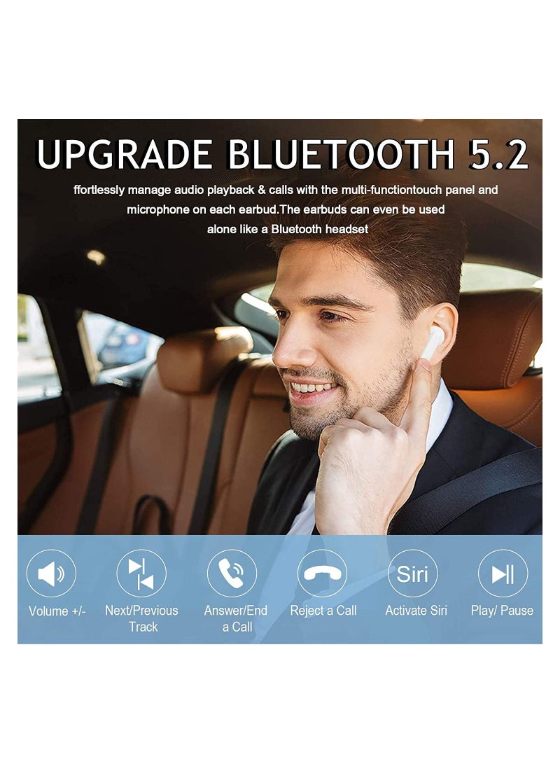 Wireless Earbuds Bluetooth 5.2 Hi-Fi Stereo earpods [LED Display Charging case/USB-C Quick Charge] Waterproof Smart Noise Reduction Built-in Microphone for iPhone/Android/Air-pods - Image 5