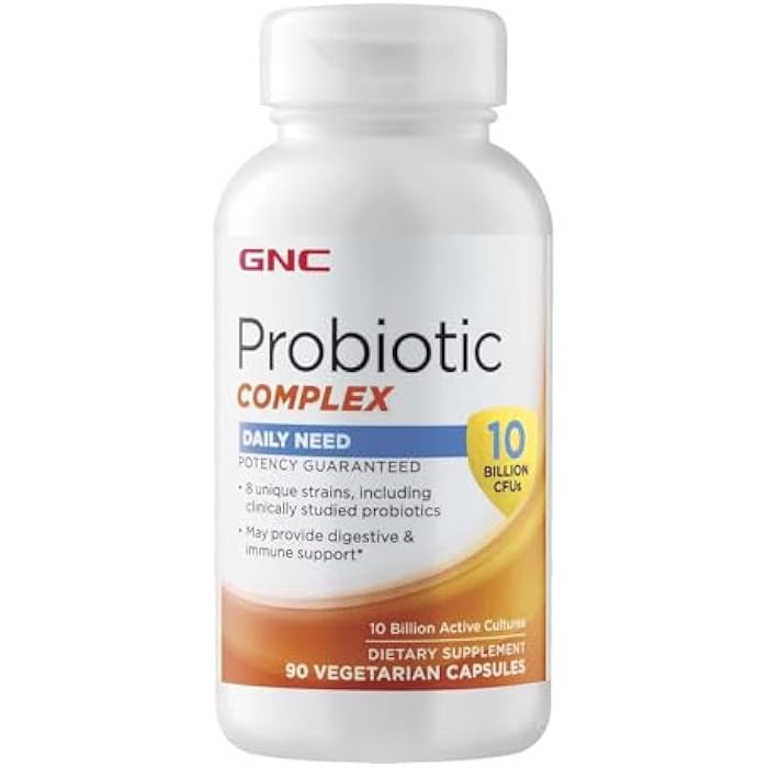 GNC Probiotic Complex Daily Need with 10 Billion CFUs | 8 Unique Strains, Including Clinically Studied Probiotics May Provide Digestive & Immune Support, Vegetarian | 90 Capsules - Image 1