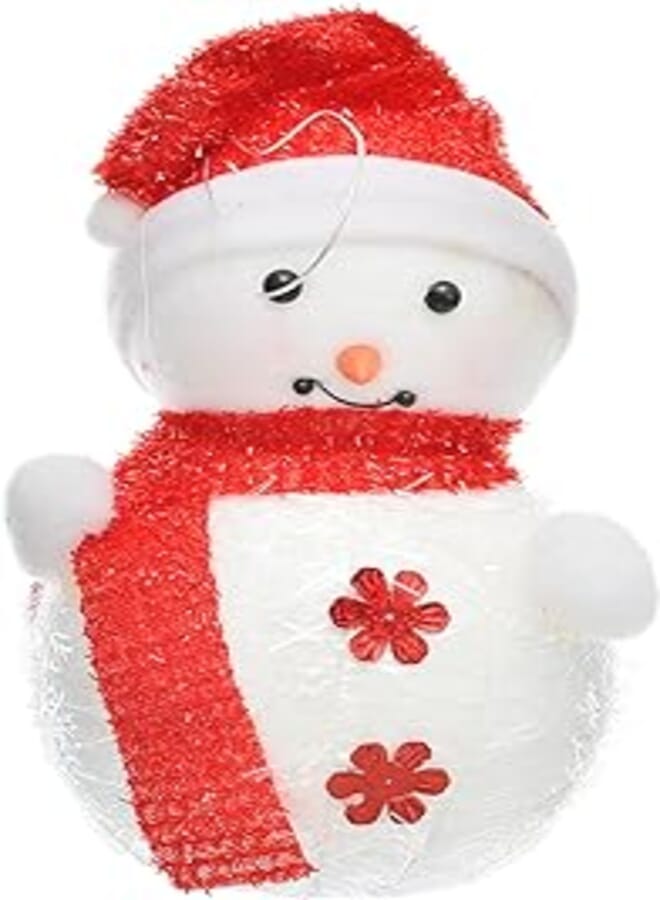 Generic Foam Medium Cute Iceman Figure With Elegant Hat For Christmas Party Decor - White Red 