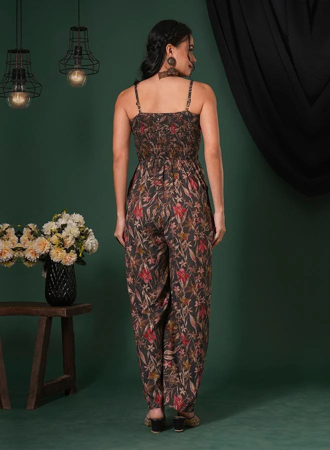 Globus  Women Floral Print Strappy Jumpsuit for Women | Best Price UAE
