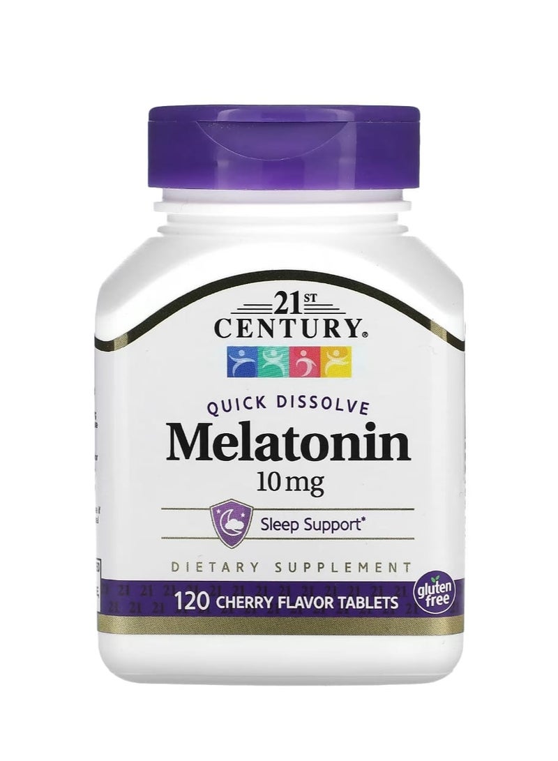 21st Century Quick Dissolve Melatonin Cherry 10 mg 120 Tablets - Image 1