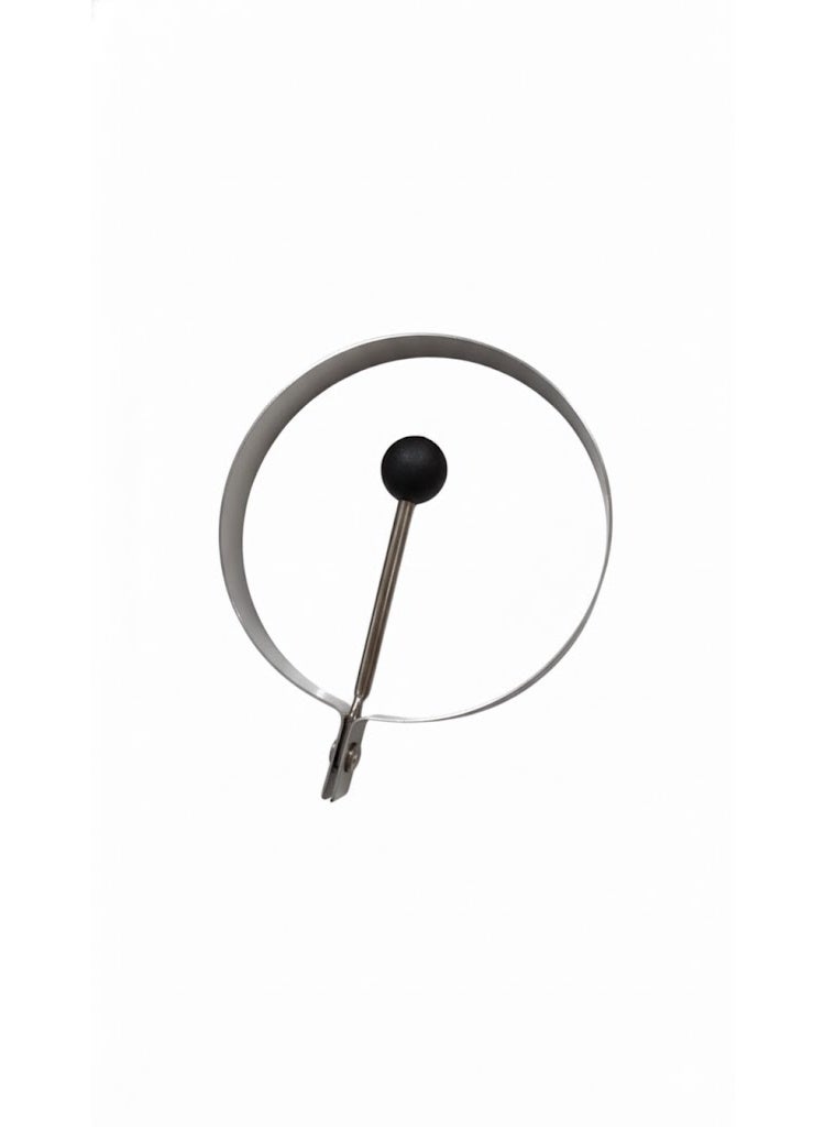 Stainless Steel Round Egg Ring Mould with Foldable Handle - 10.5cm