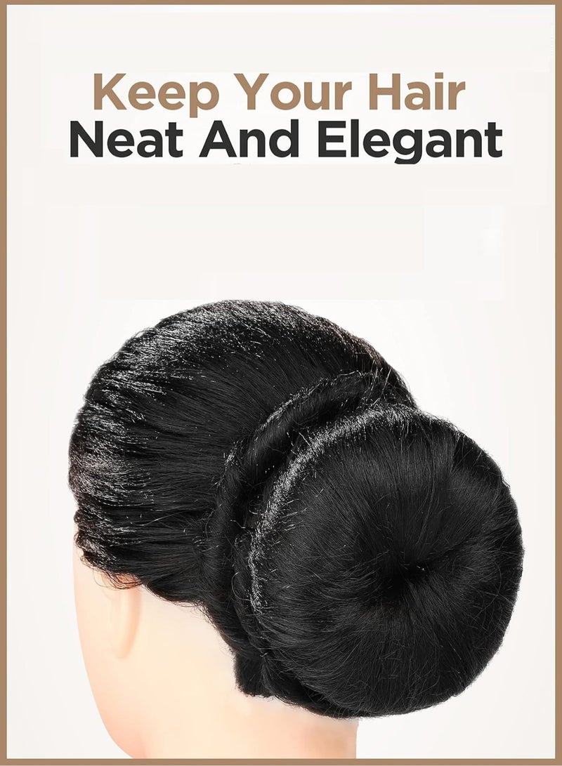 Lelet Donut Bun Maker Set – Black Hair Styling Kit with 3 Hair Bun Makers (S/M/L), 2 Ponytail Holders & 20 Hair Pins – Easy Bun Hairstyle Tool for Girls & Women - Image 5
