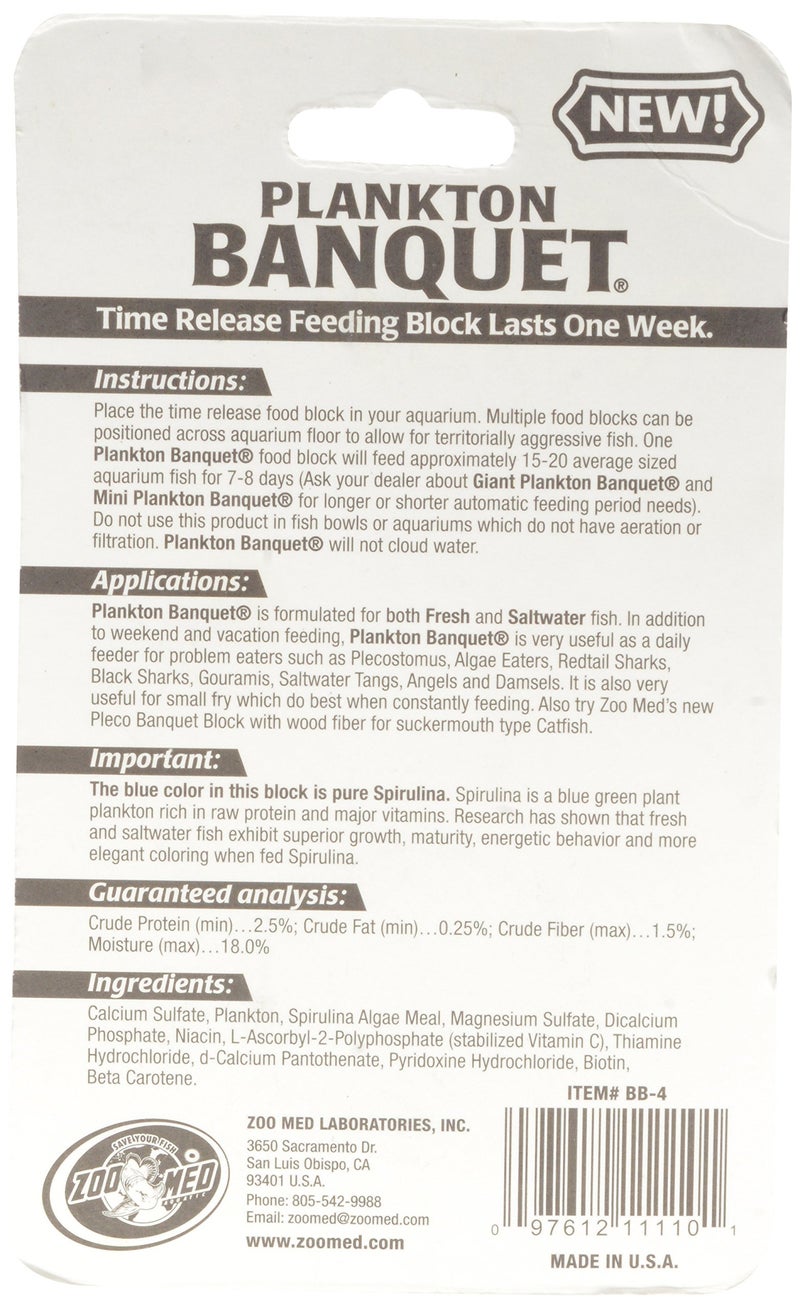 Zoo Med Laboratories AZMBB4 Plankton Banquet Block Feeder Regular - Image 2
