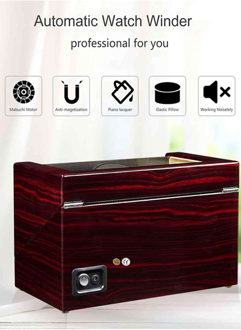 HomarKet Watch Winder for Automatic Watches, 4 Automatic Watches Storages, Solid Wood Styling Mute Automatic Watch Winder  - Image 2