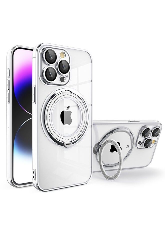 Generic - iPhone 15 Pro Max Case with Magnetic Invisible Stand Mobile Phone Holder Cover Shockproof Camera Len Protector Slim Thin Clear Protective Magsafe Back Case Accessory for Apple iPhone 15 Pro Max - Image 1