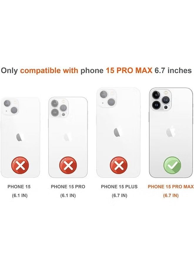 Generic - iPhone 15 Pro Max Case with Magnetic Invisible Stand Mobile Phone Holder Cover Shockproof Camera Len Protector Slim Thin Clear Protective Magsafe Back Case Accessory for Apple iPhone 15 Pro Max - Image 1