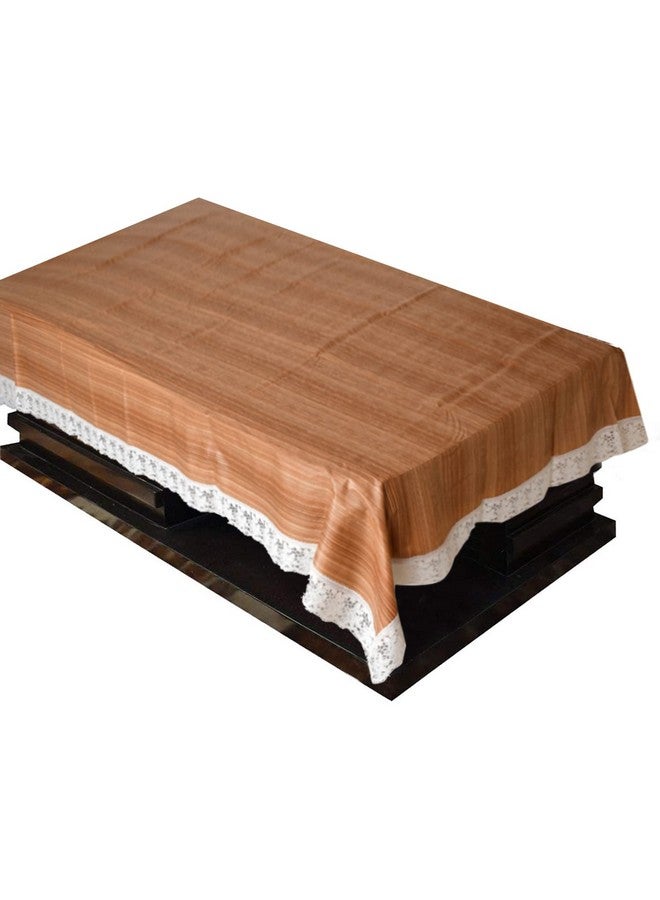 Kuber Industries Table Cloth|Center Table Cover|Round Table Cover|Table Cover 4 Seater|Wooden Design (Light Brown) - Image 2