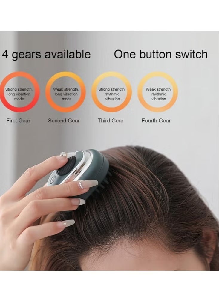 Generic Cordless Head Massager Electric Scalp Applicator Massager 4 Gears Adjustable Vibration USB Rechargeable Hair Oil Comb  - Image 2