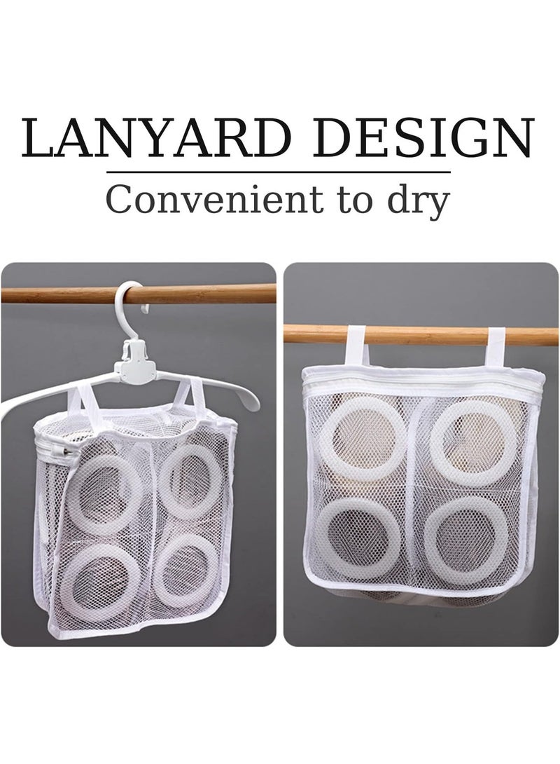 Reusable Mesh Shoe Laundry Bag with Zipper and Hanging Design, Washing Bag for Sneakers, Shoes, Trainers, Football Shoes, Socks and Bras, Suitable for Washing Machine & Dryer, Protects Both Shoes and Washer for All Sizes - Image 4