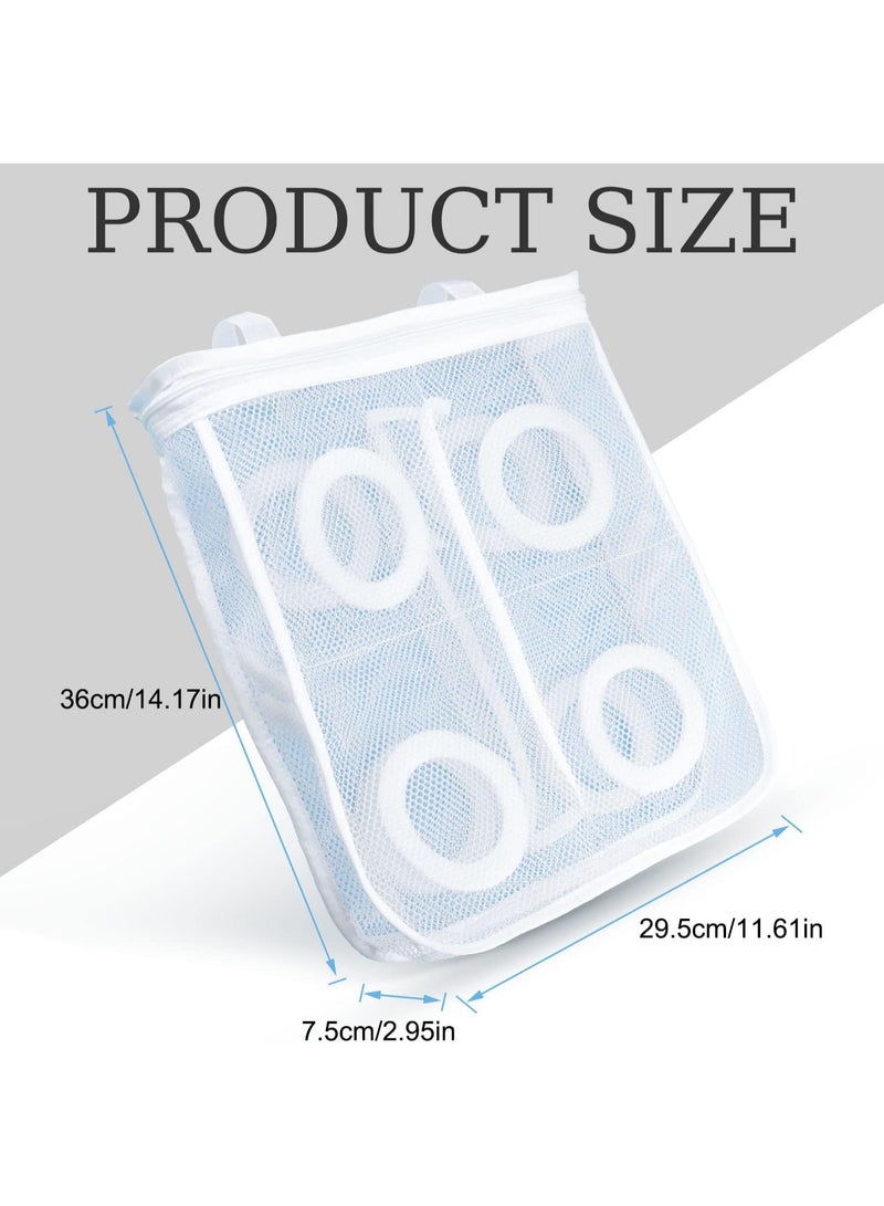 Reusable Mesh Shoe Laundry Bag with Zipper and Hanging Design, Washing Bag for Sneakers, Shoes, Trainers, Football Shoes, Socks and Bras, Suitable for Washing Machine & Dryer, Protects Both Shoes and Washer for All Sizes - Image 3
