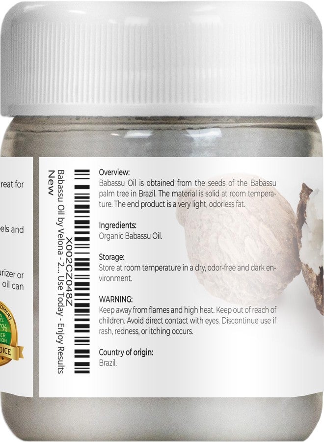 velona Babassu Oil USDA Certified Organic - 2 Fl Oz | 100% Pure and Natural Carrier Oil | Refined, Cold Pressed | Face, Hair, Body & Skin Care and Cooking | Use Today - Enjoy Results - Image 4