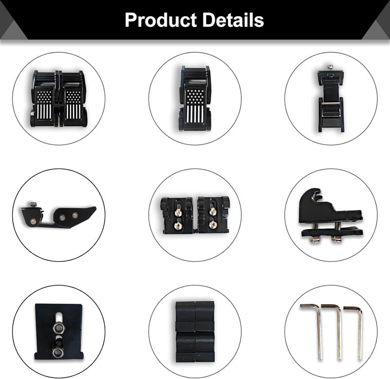 WWFGYX Adjustable Hood Latch Catch Kit for Jeep Wrangler JK/JL & Gladiator JT (Black) - Image 3