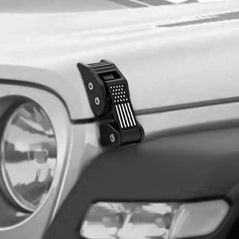 WWFGYX Adjustable Hood Latch Catch Kit for Jeep Wrangler JK/JL & Gladiator JT (Black) - Image 2