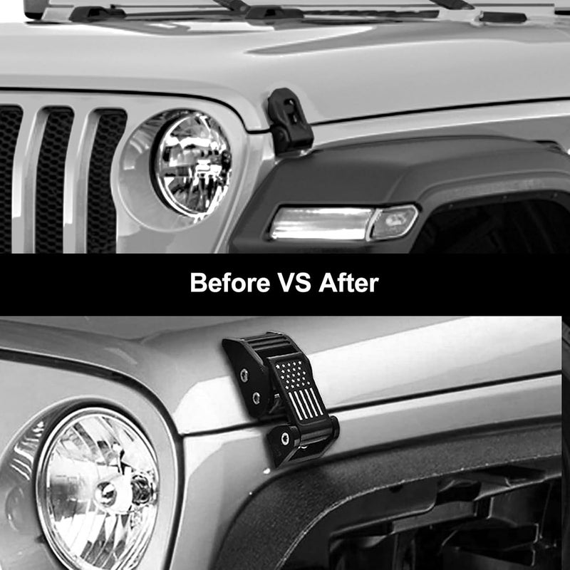 WWFGYX Adjustable Hood Latch Catch Kit for Jeep Wrangler JK/JL & Gladiator JT (Black) - Image 4