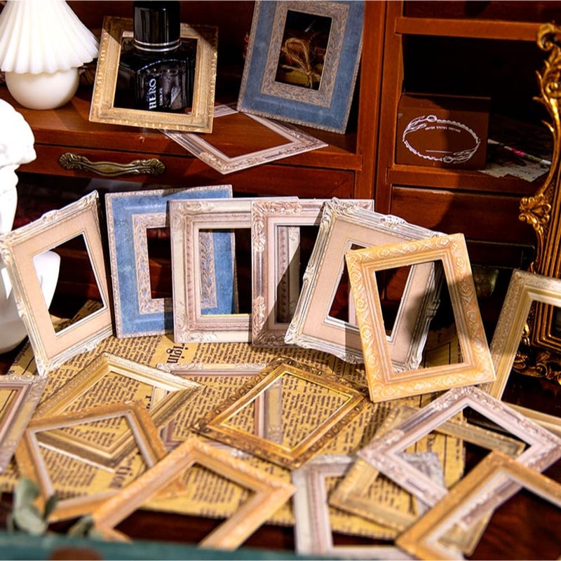 Obujopal 30Pcs Vintage Scrapbook Paper Photo Frame for Scrapbooking Junk Journal Collage Diary Embellishment DIY Photo Album DIY Craft Decoration, 10 Patterns (YSDC5) - Image 2