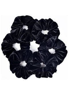 CEELGON Black Big Velvet Scrunchies Large Hair Ties 7.5inches Oversized Silk Thick Scrunchie Jumbo Hair Scrunchies Curly Hair Accessories 6 Pack - pzsku/Z933FEA88F20B5E31C572Z/45/_/1731685109/9e05e67b-870b-4266-b56d-8f33e95b309a